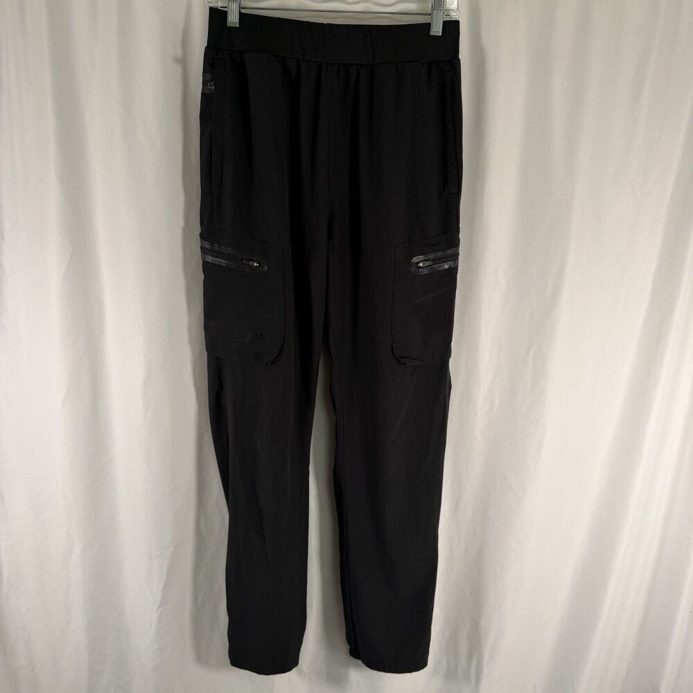 New Balance Joggers Women's Medium Black Cargo Zip Pockets Drawstring Pull On